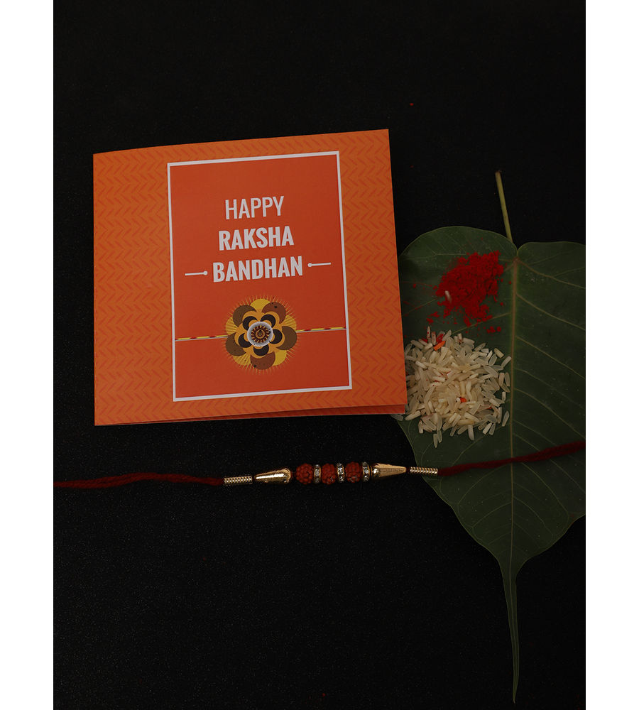 YouBella Rakhi and Greeting Card Combo for Brother (Multi-Colour) (YBRK_78)